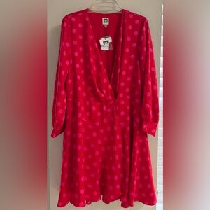 Anne Klein Red Polka Dot Dress